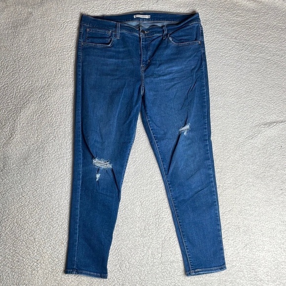Levi's Women's 720 High Rise Super Skinny Jeans Distressed Size 33 - Picture 1 of 15